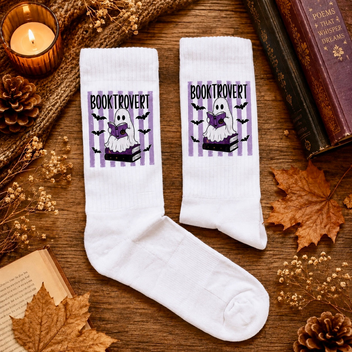 Booktrovert Geister Socken – Herbst-Socken