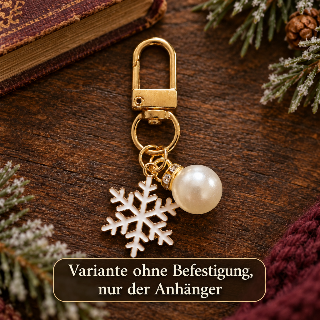 Weihnachtlicher Kindle Charm mit Schneeflocke & Perle