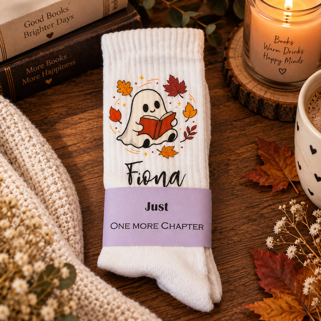 Ghost Reading Socken – Personalisierbare Herbstsocken