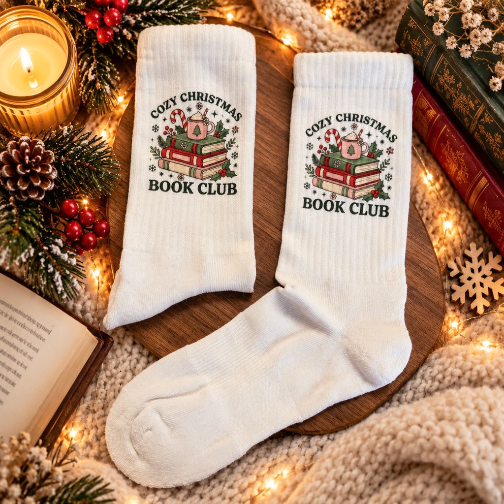 Cozy Christmas Book Club Socken | Weihnachtliche Bookish Socken