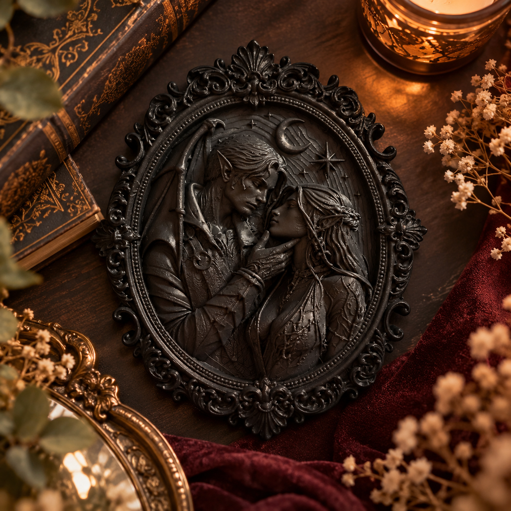 Schattenengel & Fae – Magische Begegnung | Romantasy / Fantasy Wandrelief