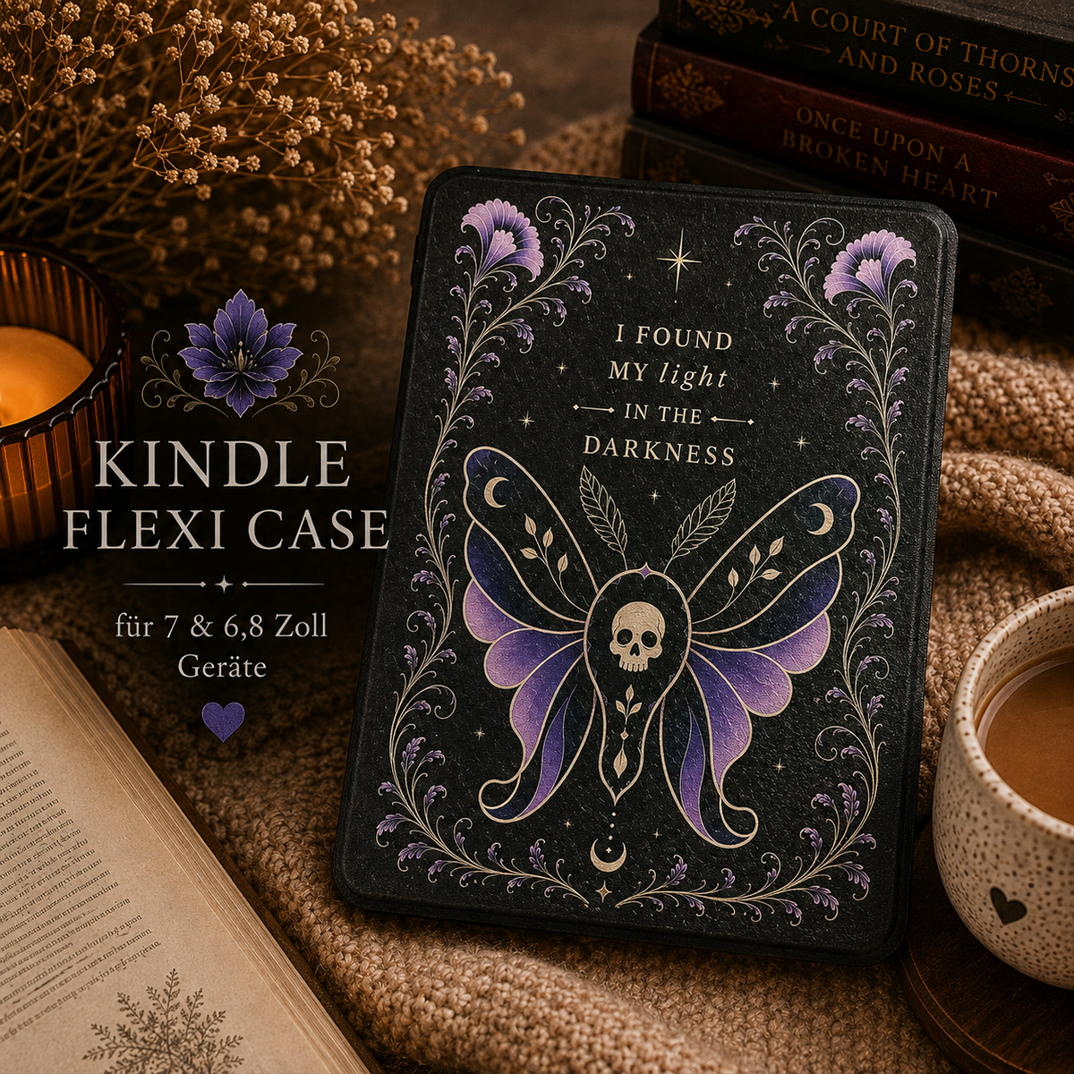 Kindle Hülle „Darkness“ – magnetisch & abnehmbar | 7 & 6,8 Zoll