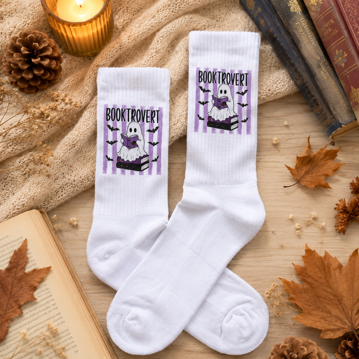 Booktrovert Geister Socken – Herbst-Socken