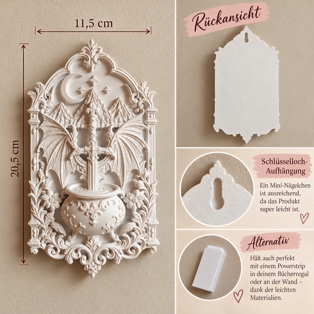 Schattenengel Wandrelief – Romantasy & Fantasy Wanddeko