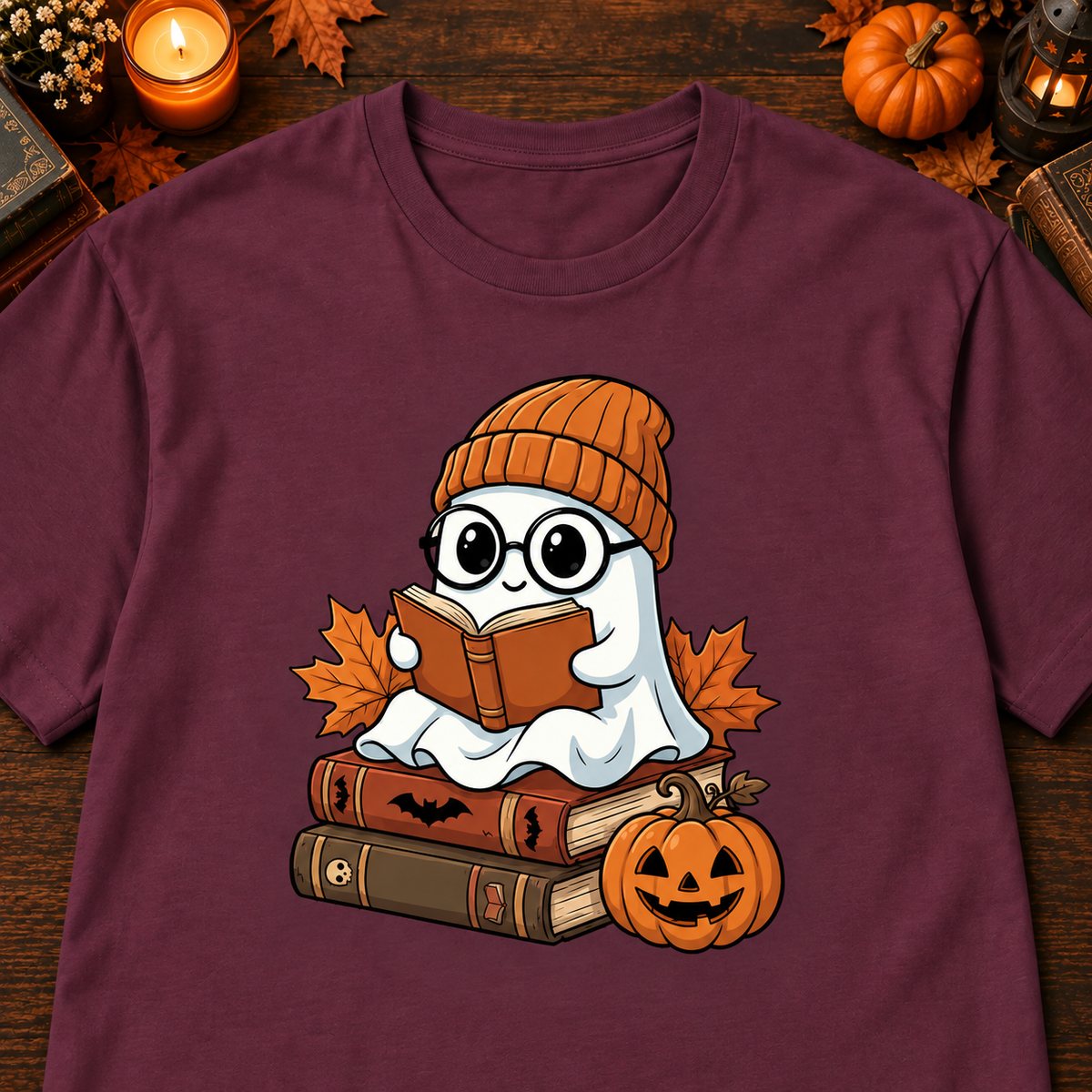 Bookish Shirt mit Geist - Herbst & Halloween Shirt für Leseratten