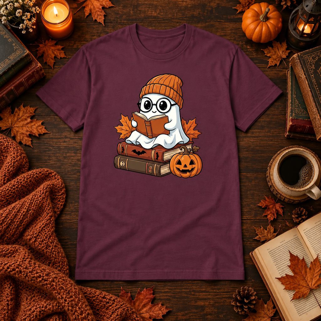 Bookish Shirt mit Geist - Herbst & Halloween Shirt für Leseratten