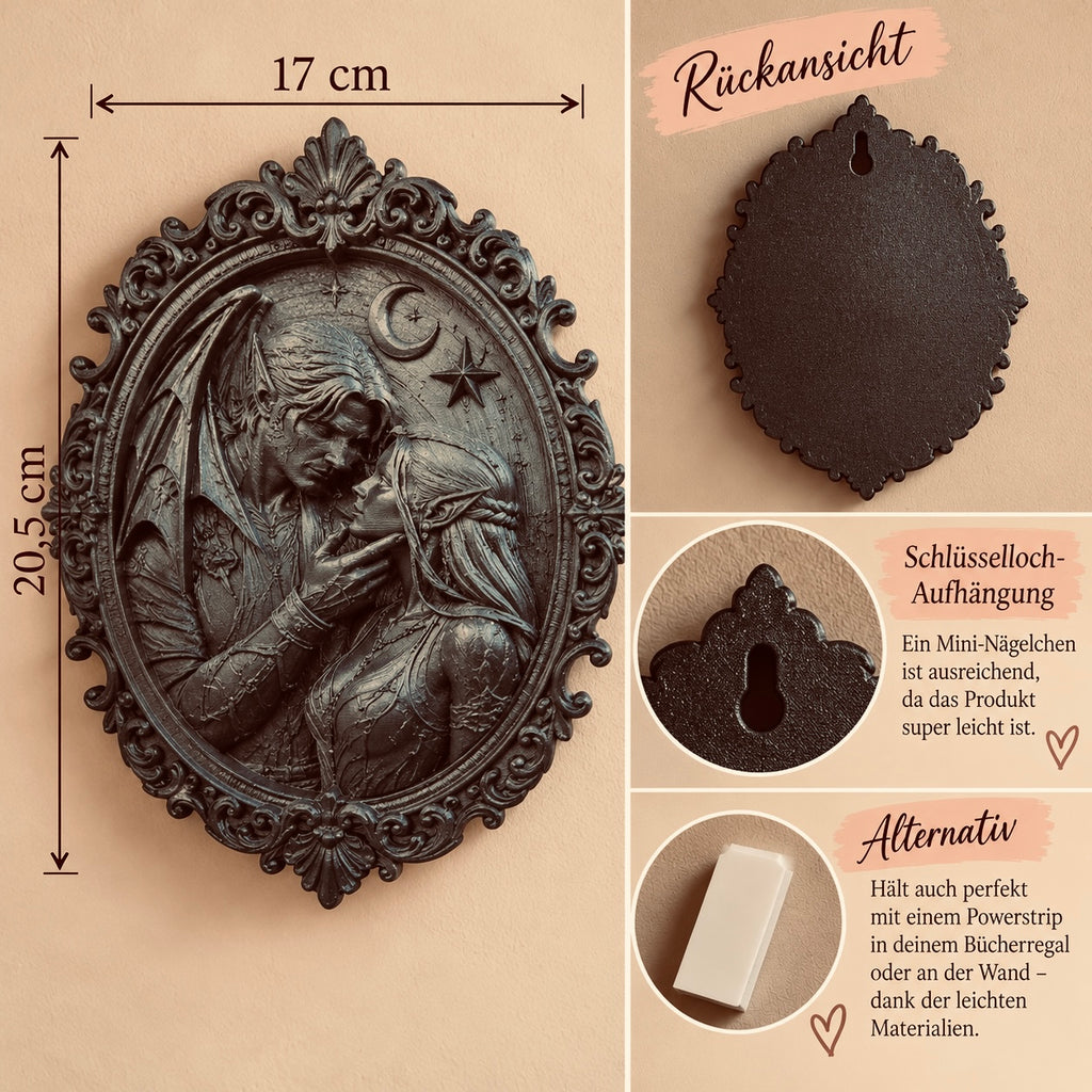 Schattenengel & Fae – Magische Begegnung | Romantasy / Fantasy Wandrelief