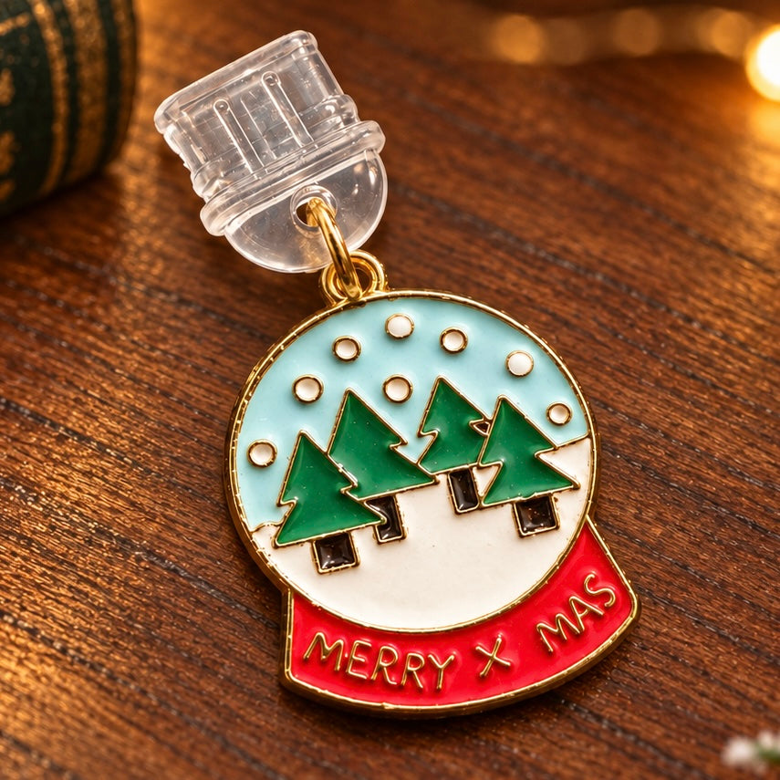 Kindle Schneekugel-Charm | Winterdeko fürs Kindle: USB-C Dust Plug mit Emaille-Schneeflocke (Kopie)