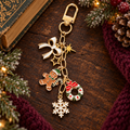 Weihnachtliche E-Reader-Charmkette mit Emaille-Anhängern
