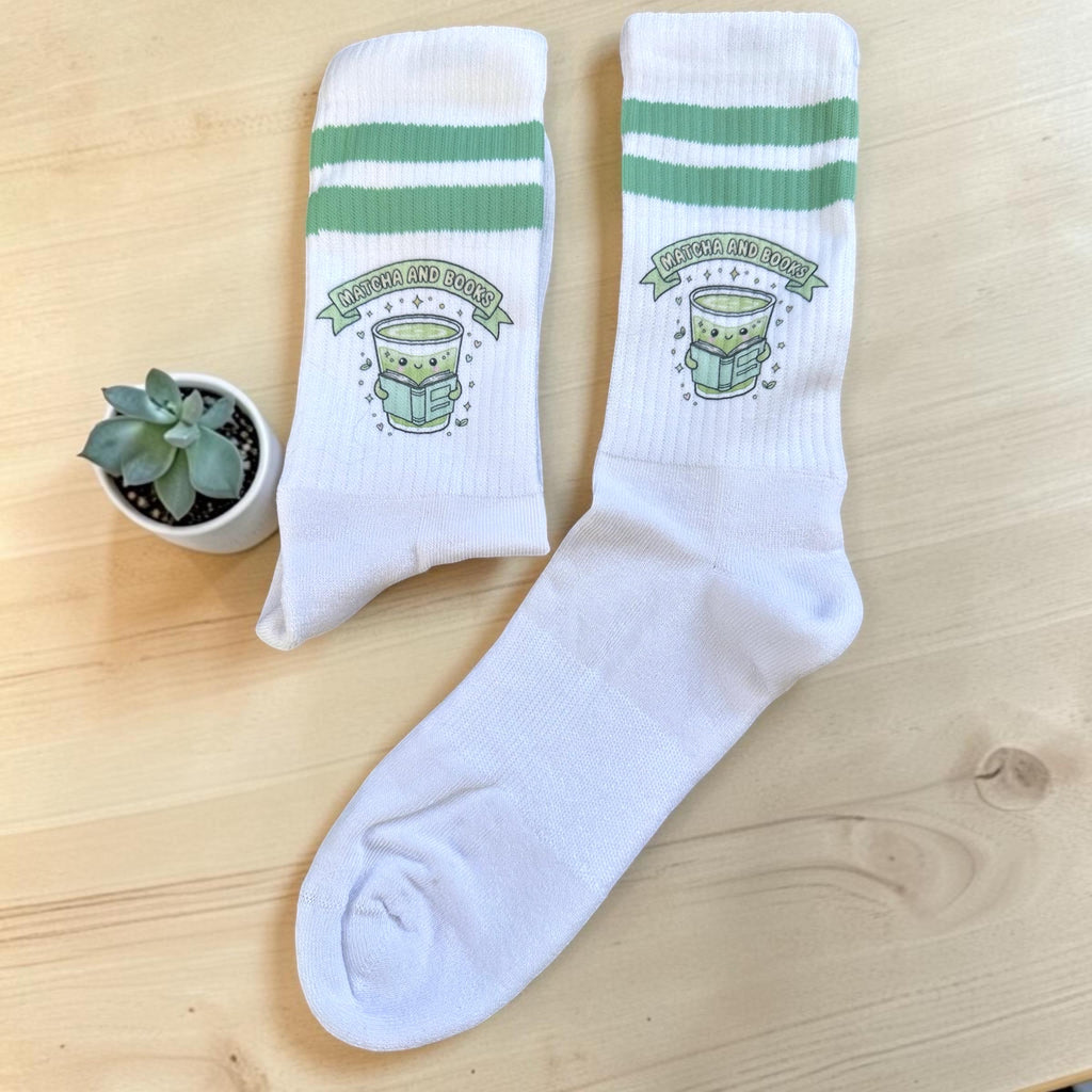 Matcha & Books Socken – Mintgrüne Tennissocken – Produktfoto 8