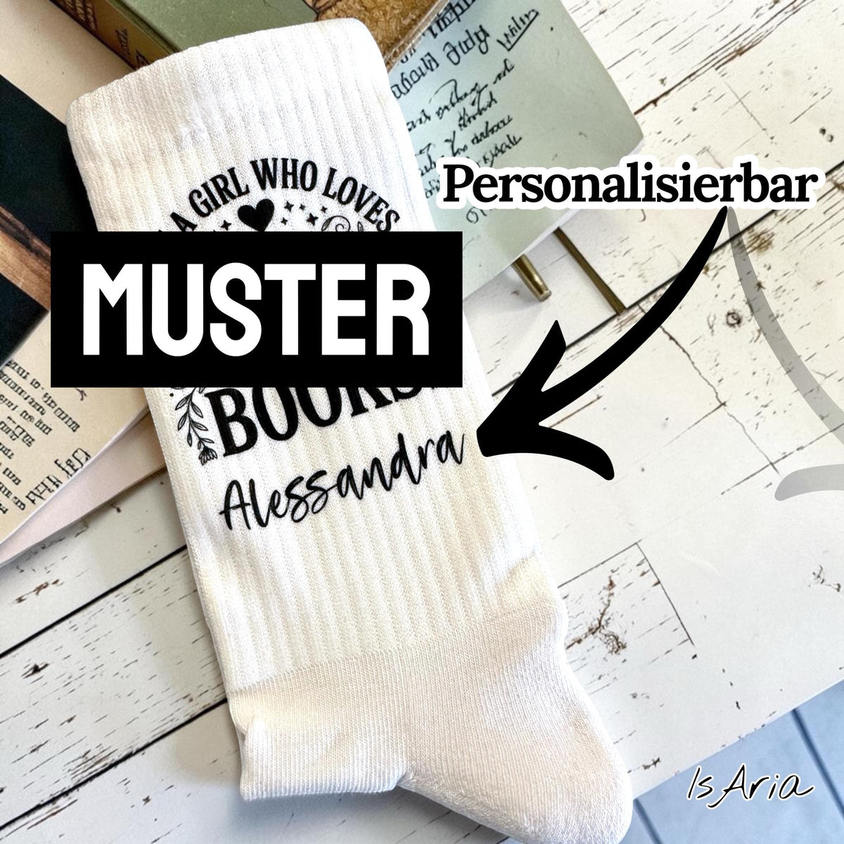 In My Bookish Era Socken – Personalisierbar – Produktfoto 9