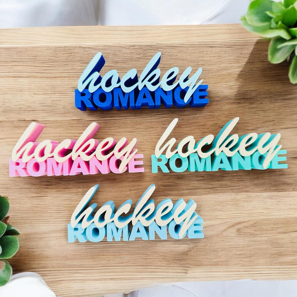Hockey Romance Regaldeko aus PLA – Farbe Beige-Türkis