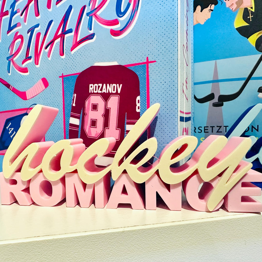 Hockey Romance Regaldeko aus PLA – Farbe Beige-Rosa