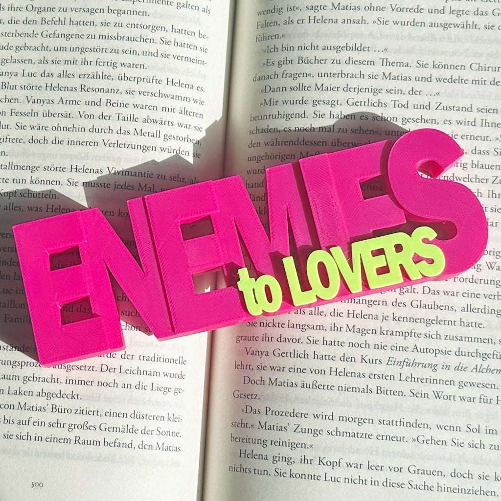 Enemies to Lovers Regaldeko aus PLA – Farbe Pink–Neon-Gelb