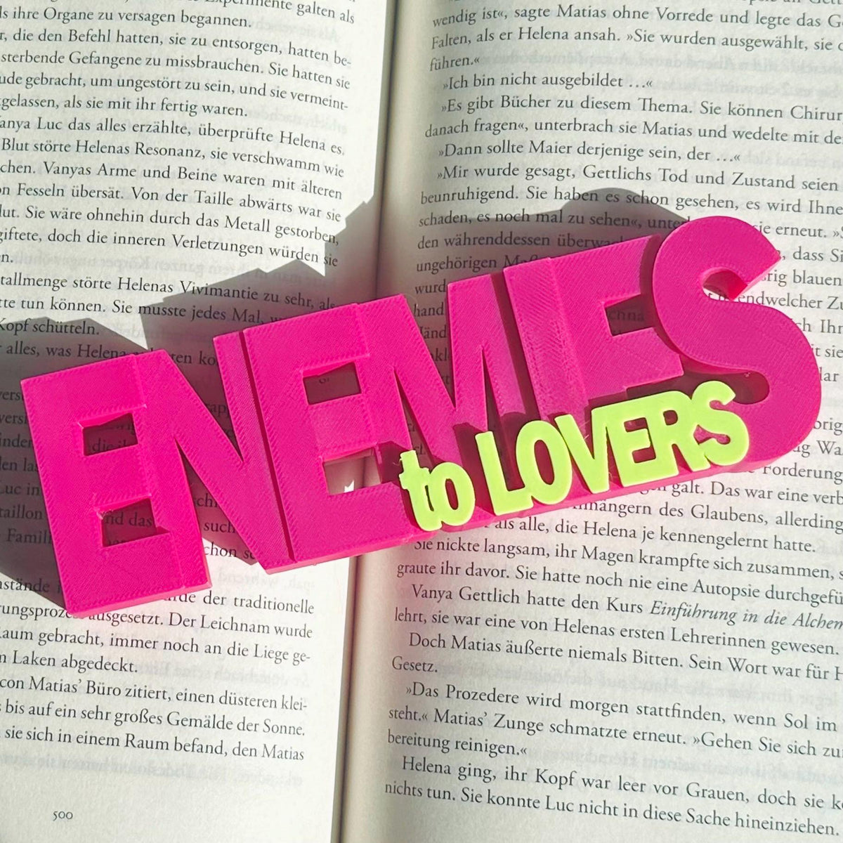 Enemies to Lovers Regaldeko aus PLA – Farbe Pink–Neon-Gelb