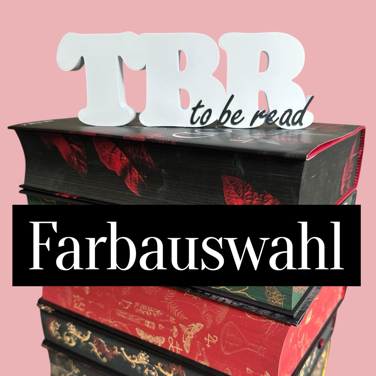 TBR „To Be Read“ Regaldeko aus PLA – Farbe Mint-Pink