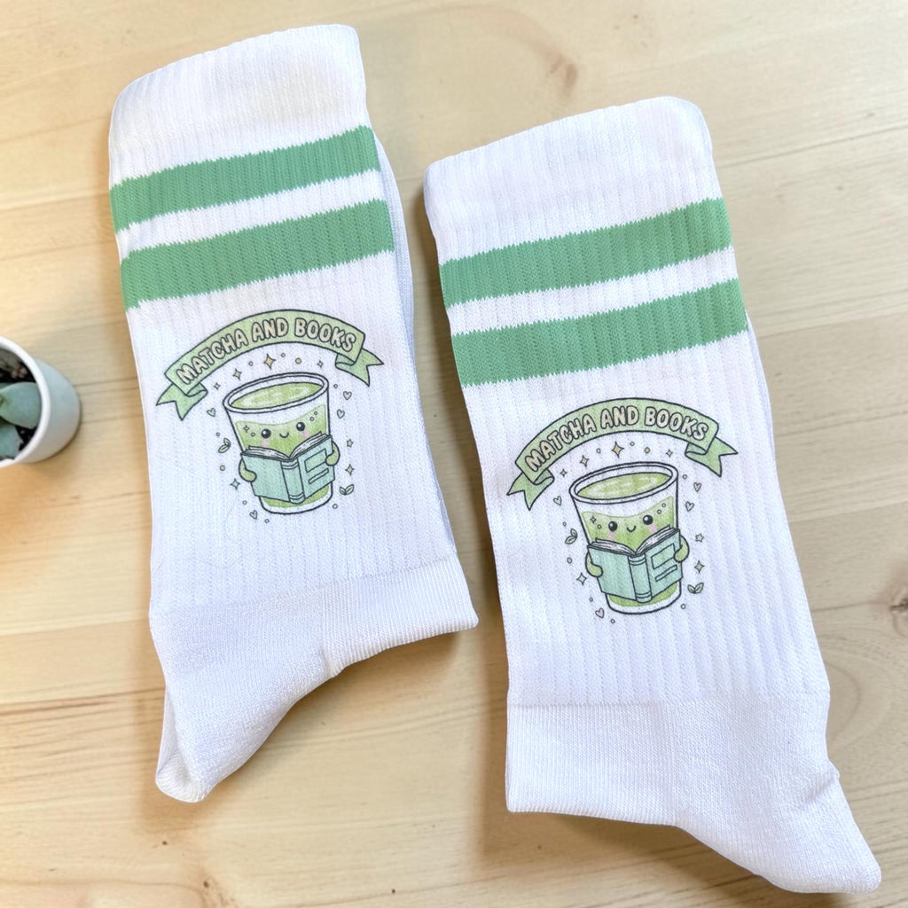 Matcha & Books Socken – Mintgrüne Tennissocken – Produktfoto 7
