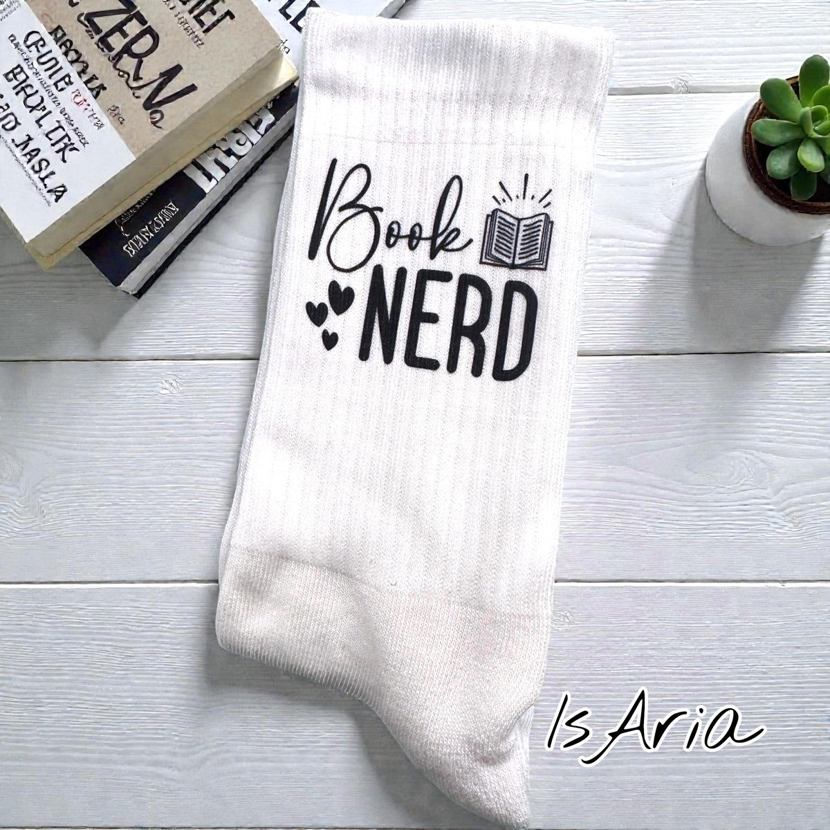 Book Nerd Socken – Personalisierbar für Leseratten – Produktfoto 3