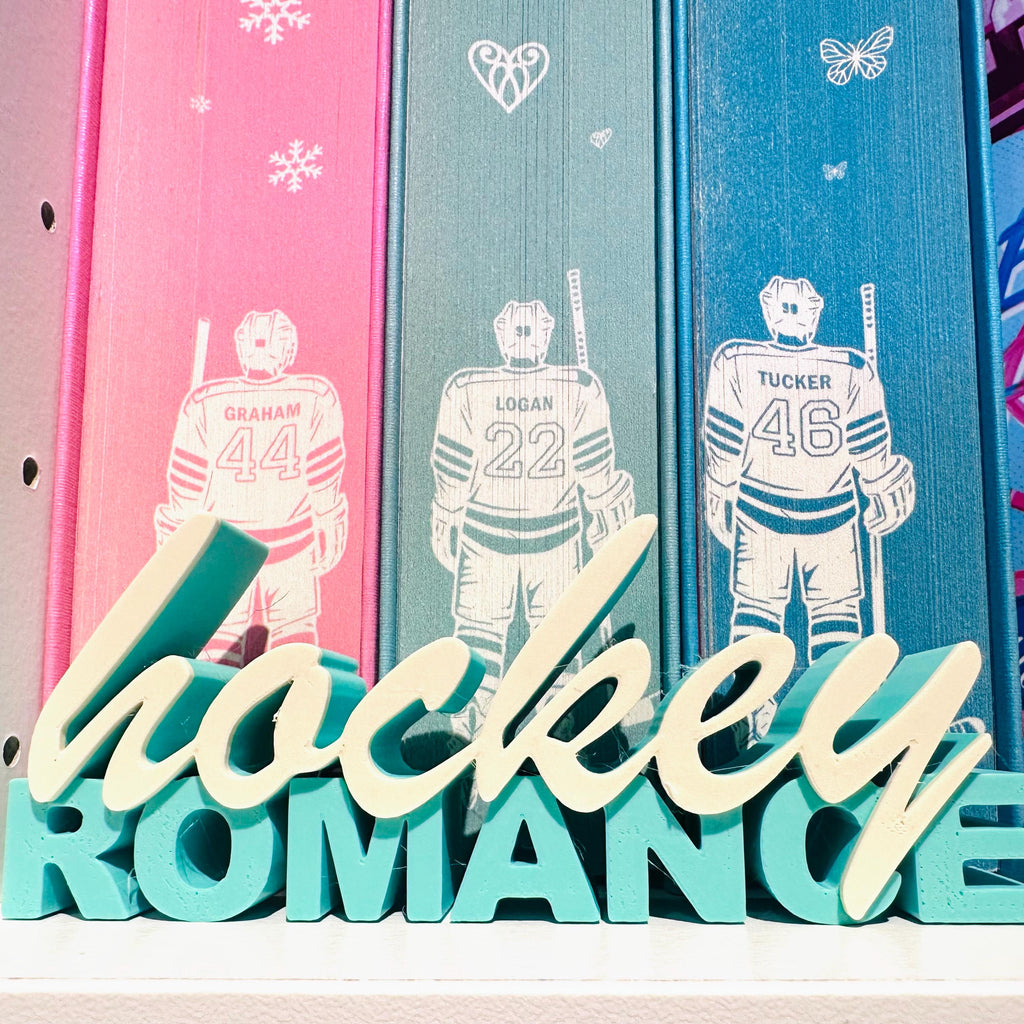 Hockey Romance Regaldeko aus PLA – Farbe Beige-Hellblau