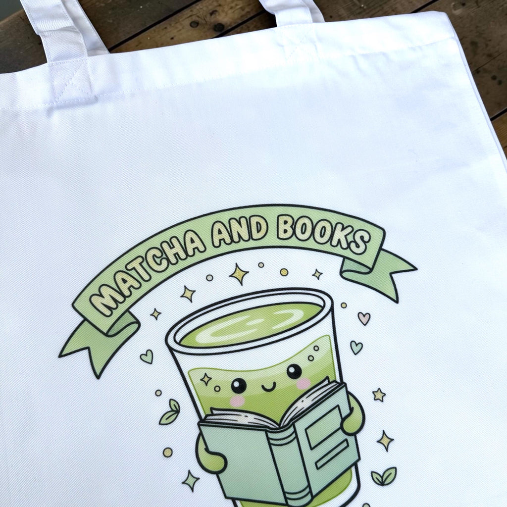 Matcha & Books Tasche – Book Lover Tote Bag – Produktfoto 3