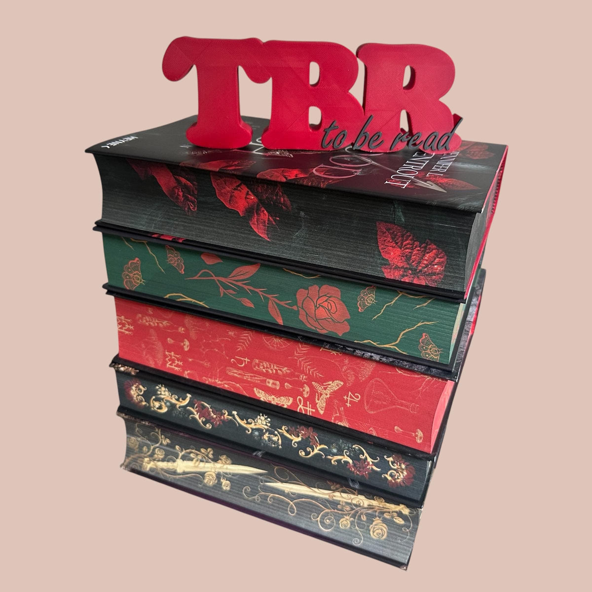 TBR „To Be Read“ Regaldeko aus PLA – Farbe Weiß-Schwarz