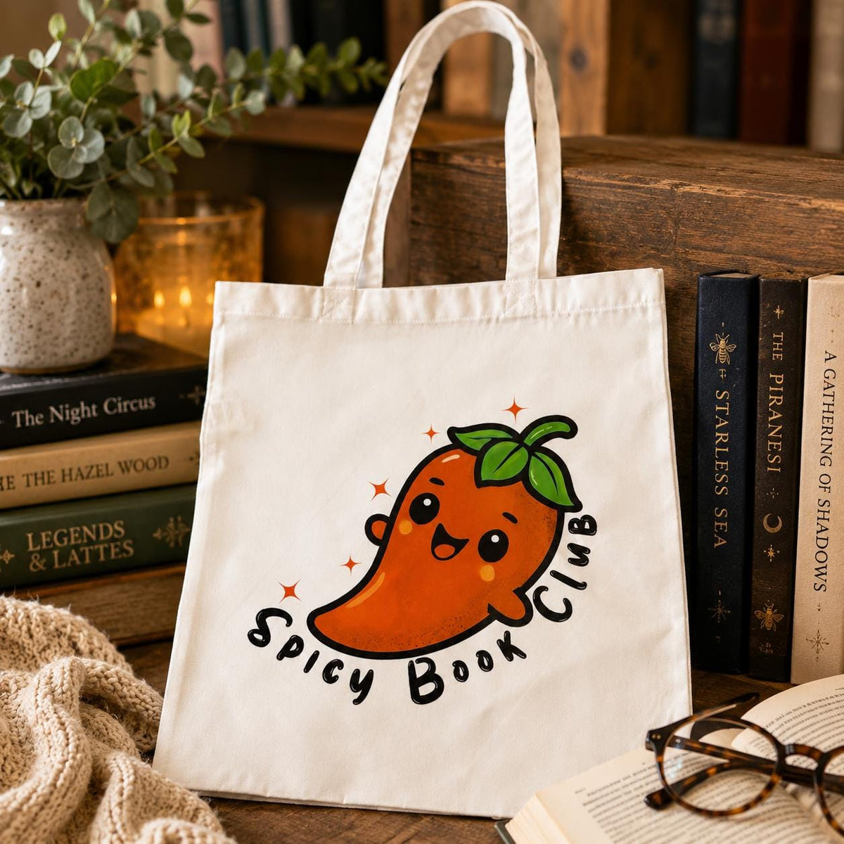 Spicy Book Club Tasche – Romantasy Tote Bag – bedruckte Bookish Tasche