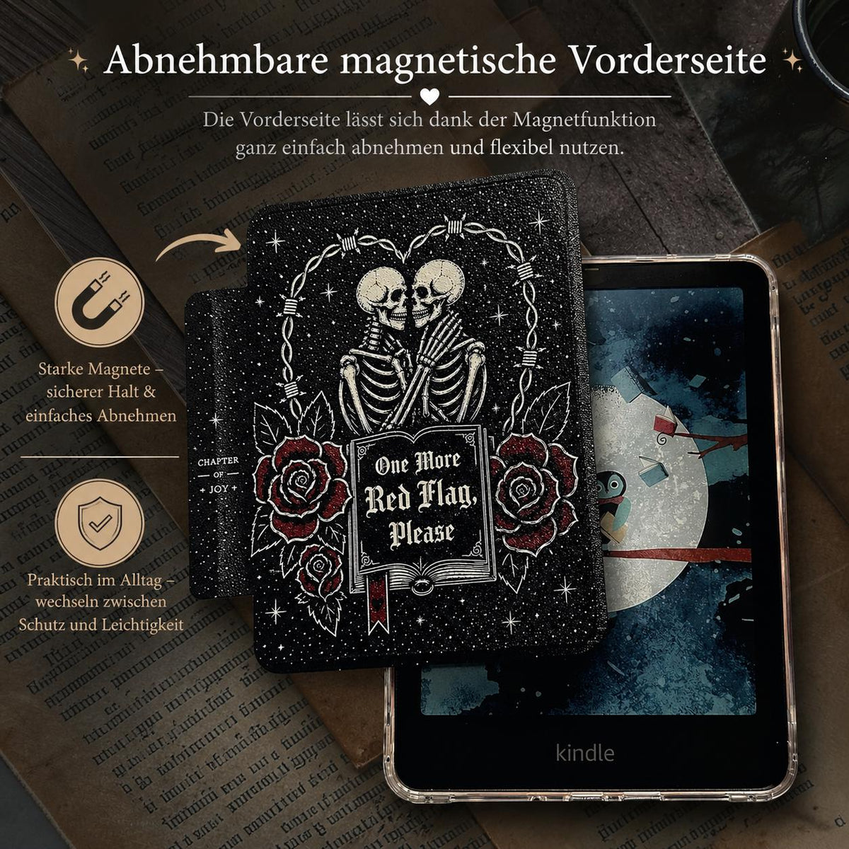 Kindle-Hülle „One More Red Flag, Please“ – Dark Romance – Produktfoto 3