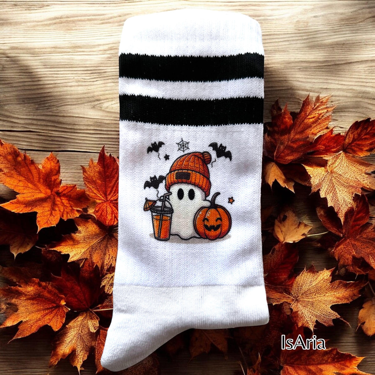 Halloween Geister Socken für Booklover – personalisierbare Herbst-Socken