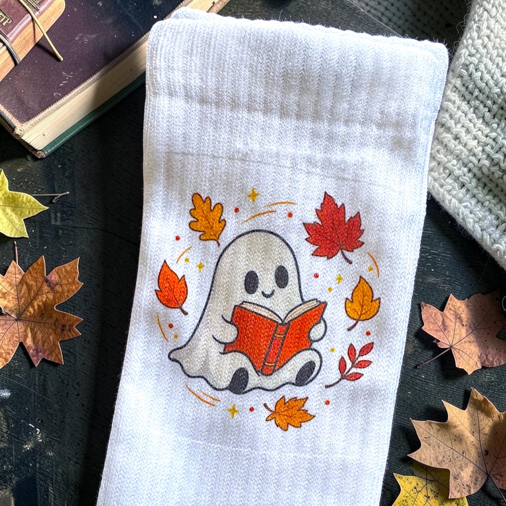 Ghost Reading Socken – Personalisierbare Herbstsocken – Produktfoto 9