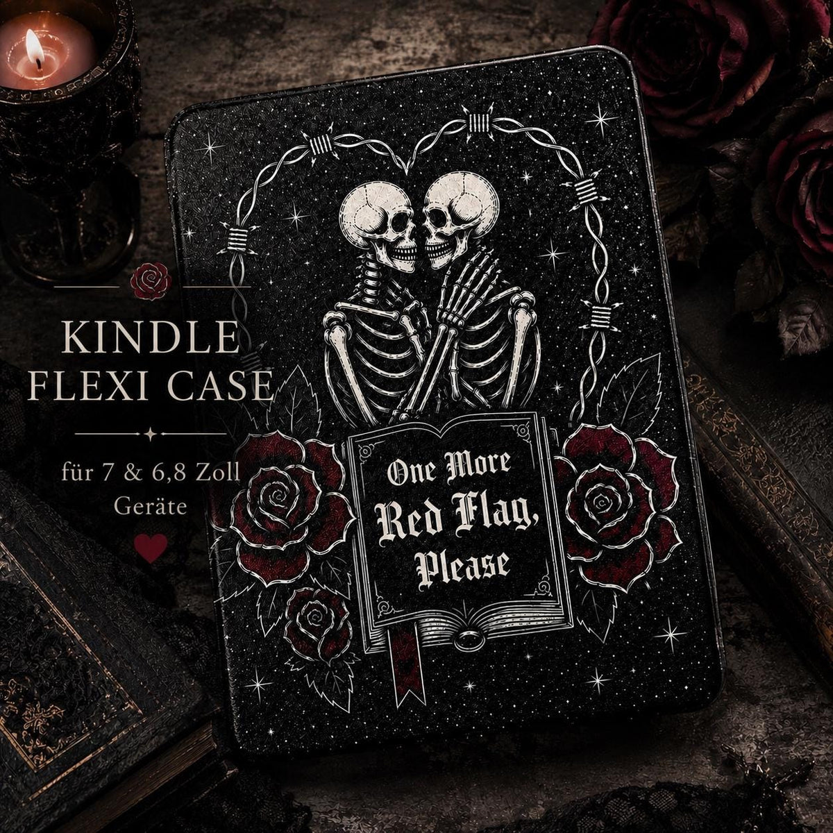 Kindle-Hülle „One More Red Flag, Please“ – Dark Romance – Produktfoto 2