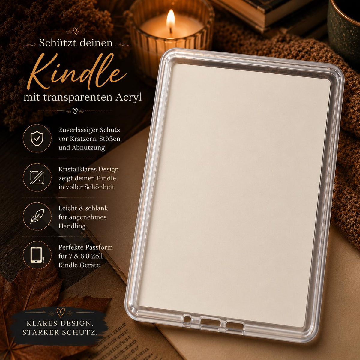 Herbst Kindle Case „Falling Leaves & Cozy Reads“ – Produktfoto 4