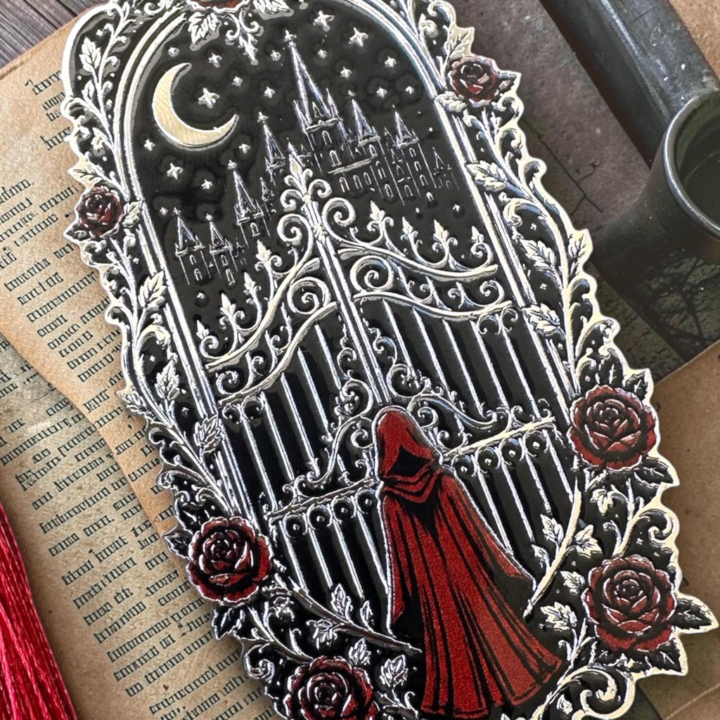 Iron Gate Metall-Lesezeichen mit Quaste im Fantasy- und Romantasy-Design