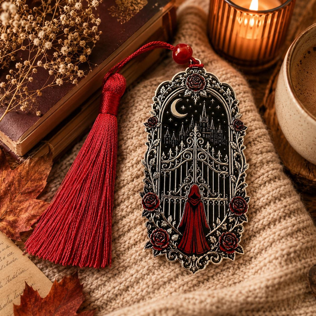 Iron Gate Metall-Lesezeichen mit Quaste im Fantasy- und Romantasy-Design