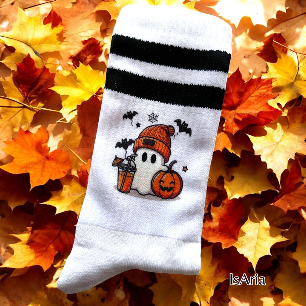 Halloween Geister Socken für Booklover – personalisierbare Herbst-Socken
