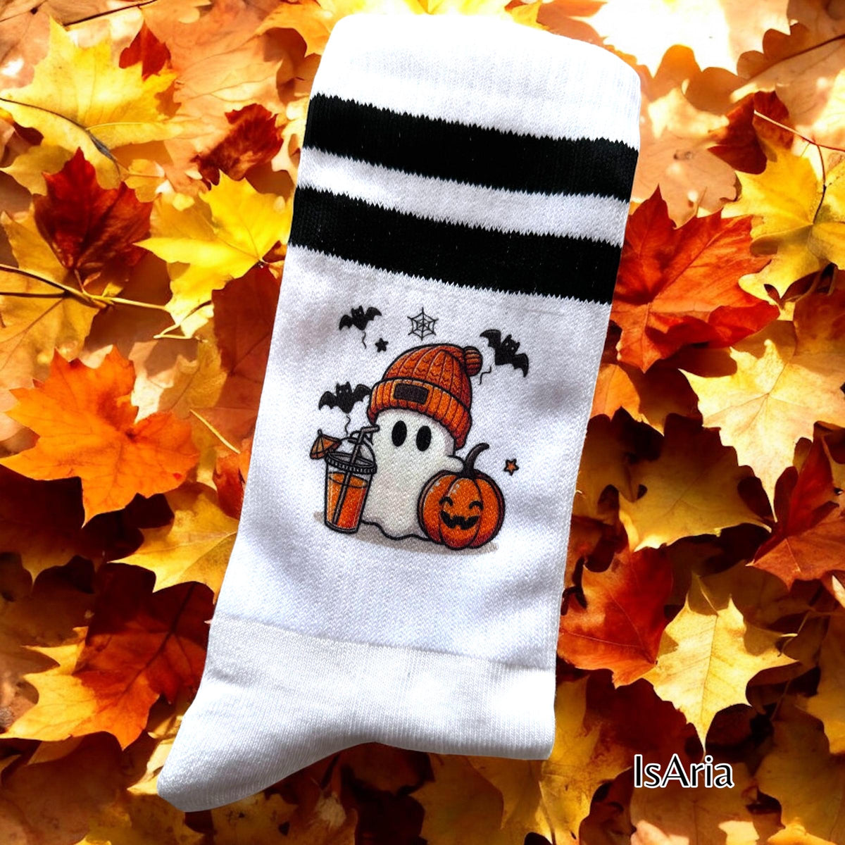 Halloween Geister Socken für Booklover – personalisierbare Herbst-Socken