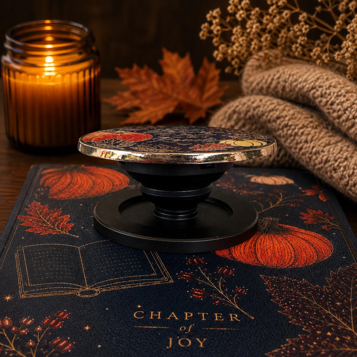 Magnetischer E-Reader Grip Herbst Falling Leaves and Cozy Reads