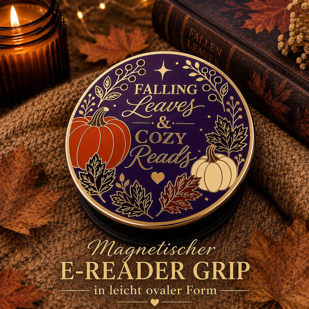 Magnetischer E-Reader Grip Herbst Falling Leaves and Cozy Reads