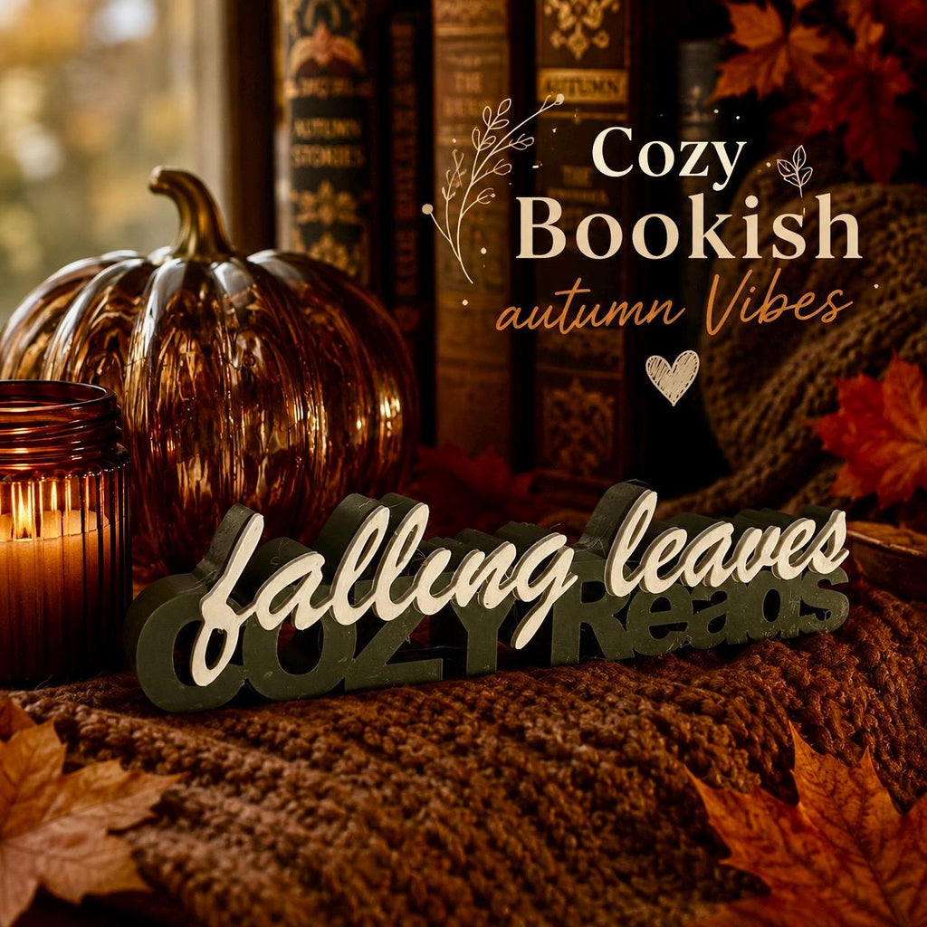 Falling Leaves & Cozy Reads 3D-Regaldeko aus PLA für Bücherregal und Leseecke