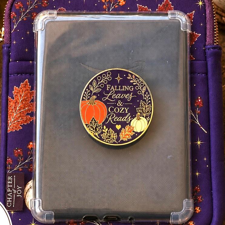 Magnetischer E-Reader Grip Herbst Falling Leaves and Cozy Reads